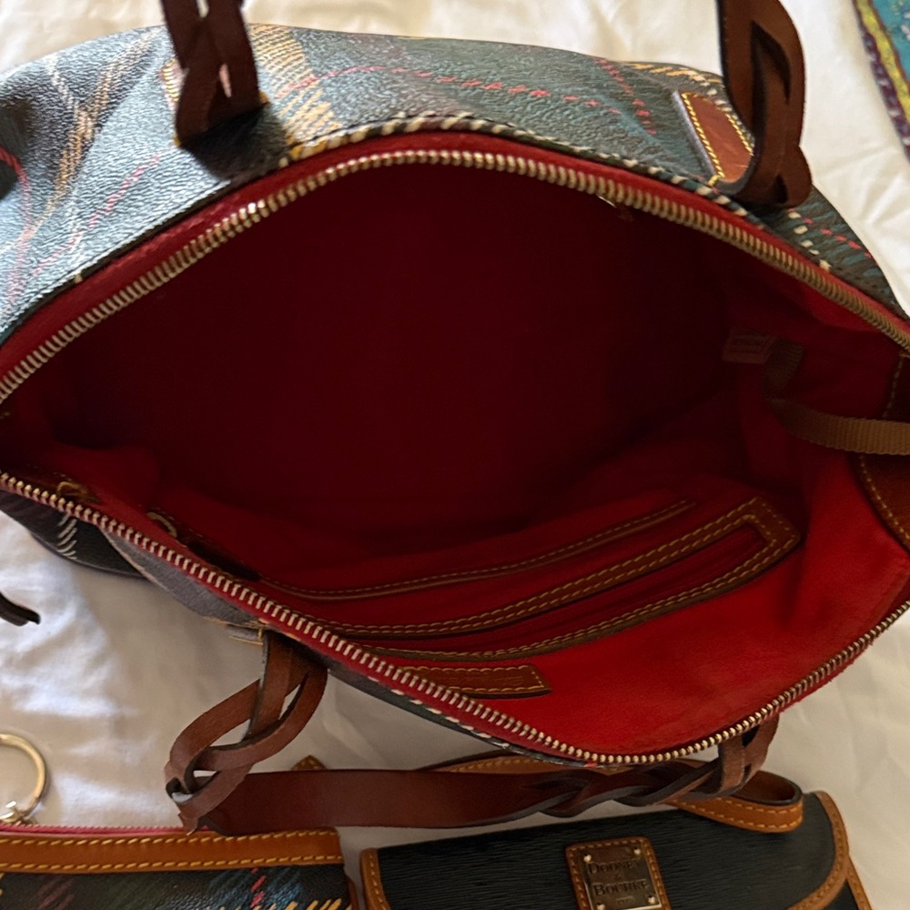 Dooney & Bourke Multicolor Plaid Shoulder Bag Set - Picture 2 of 7